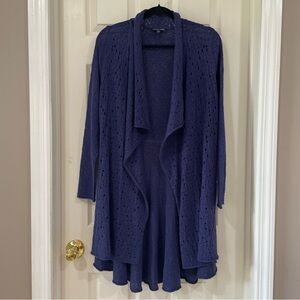 Eileen Fisher Blue Open-Front Cardigan